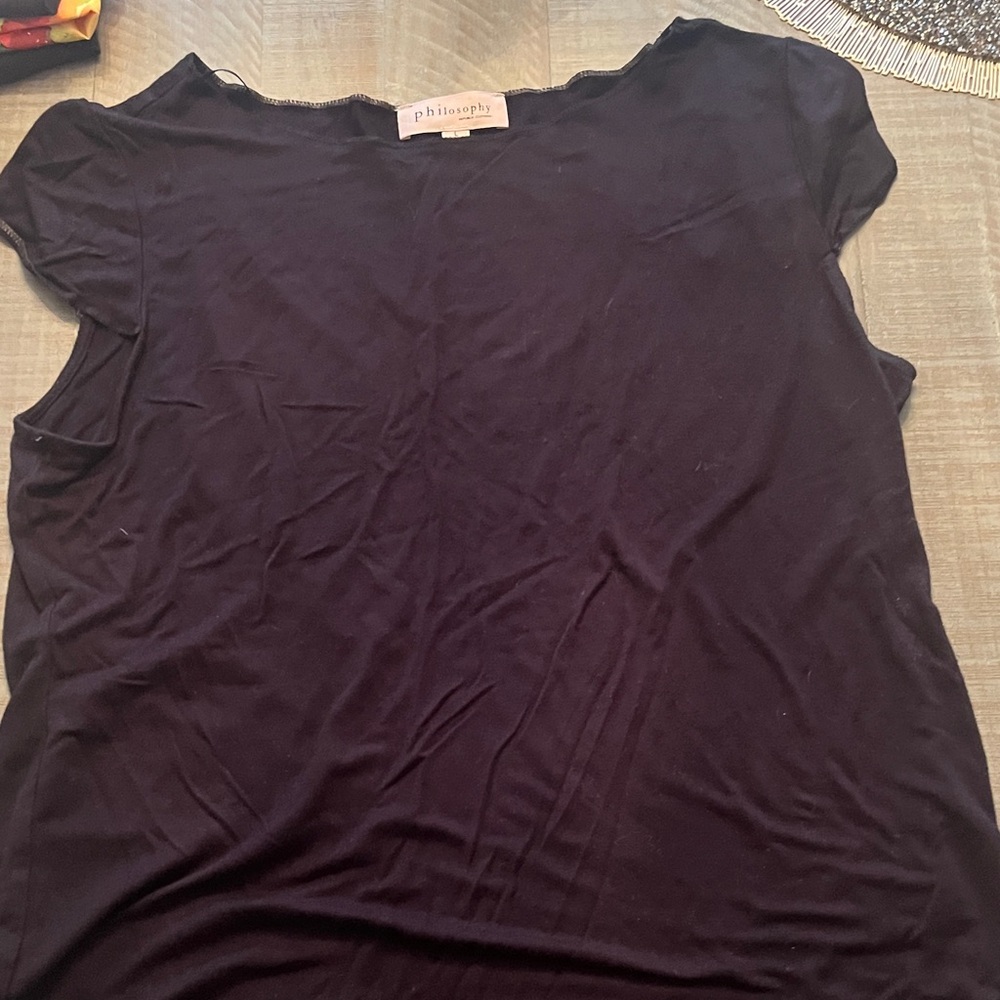 Philosophy Women's Classic Black Short Sleeve Top